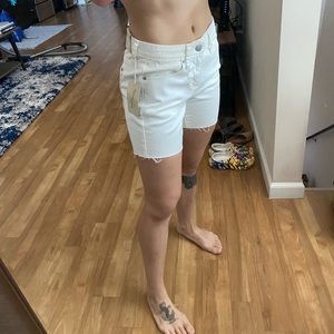 White Mid-Rise Shorts